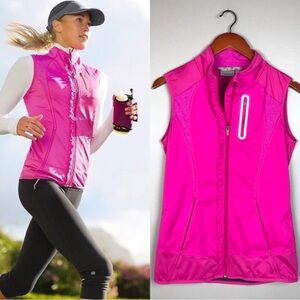 Athleta Prevail Full Zip Ruffled Running Vest Sz S